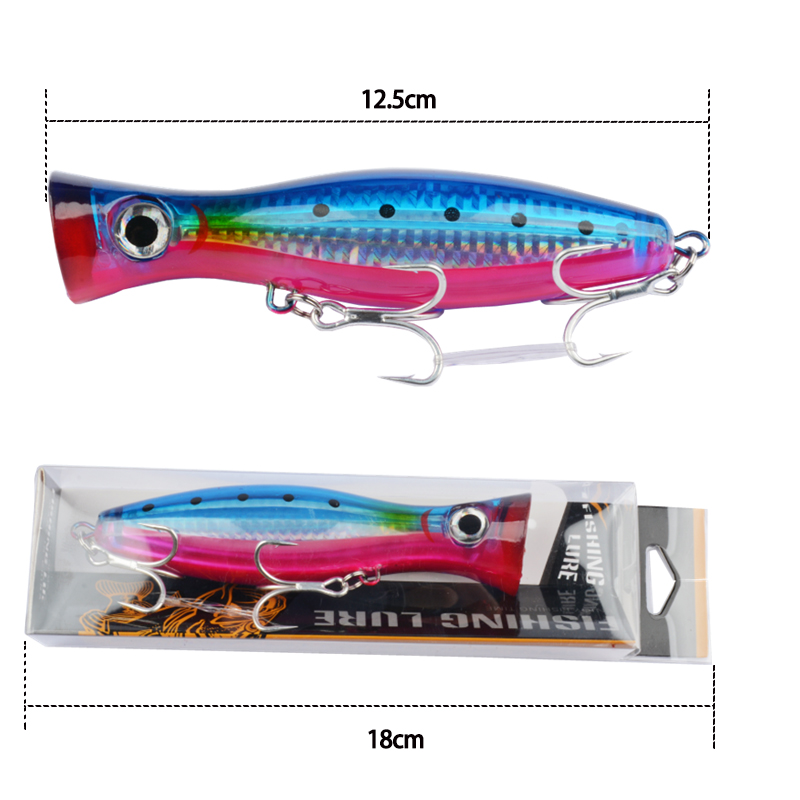 1pc 43g Big Popper Floating Wo - огляд і ціна Fishing Hook Treble